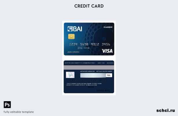 цифровая загрузка шаблона классической кредитной карты банка Angola Bai Bank